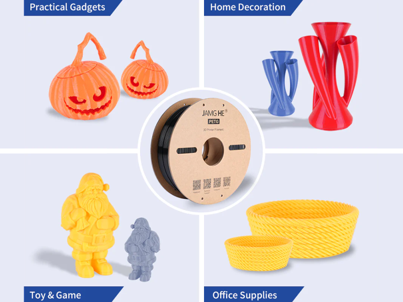 Pièces imprimées en 3D avec le filament PETG de Jamg He