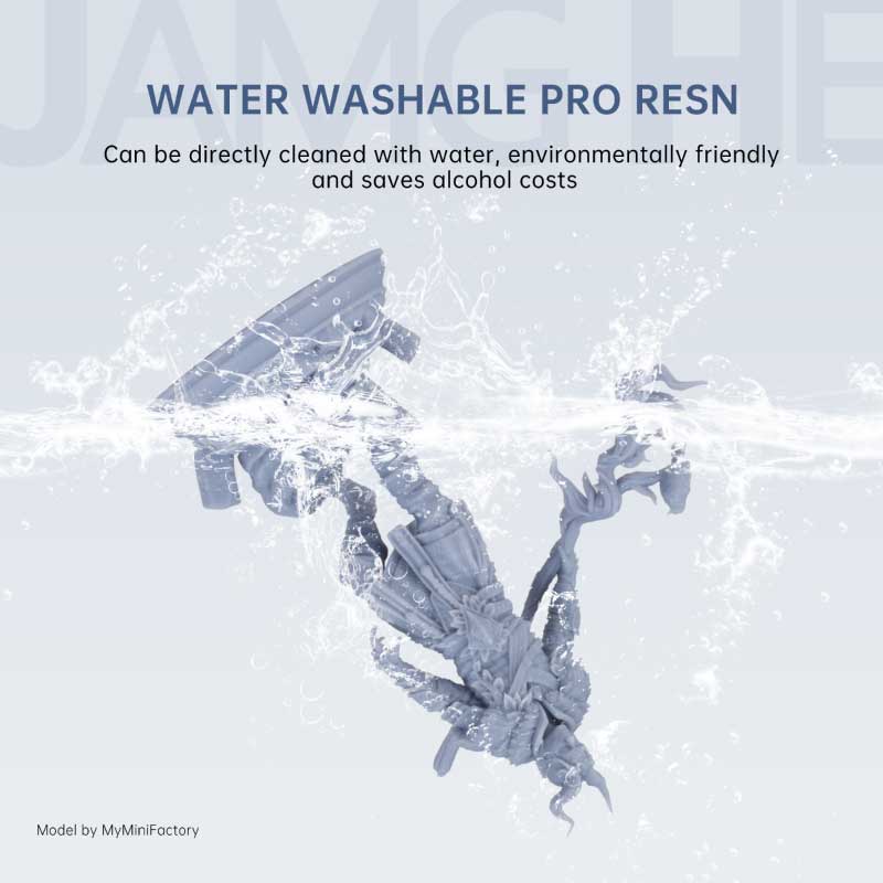 The Water Washable Pro 3D Resin allows direct water cleaning, protecting the environment and reducing alcohol costs.