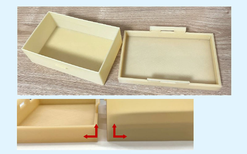 Piezas de gran tamaño impresas con Karaksa si warping visible.