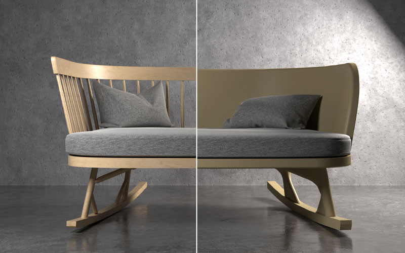 Sofa 3D printed by the company Nórmada