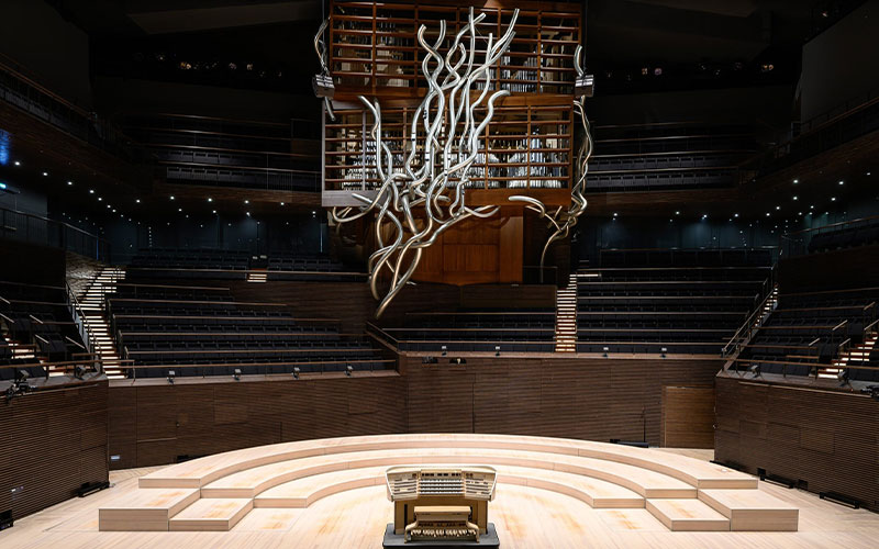 El órgano del Helsinki Music Centre tiene un diseño destacable, creado con el PLA20.
