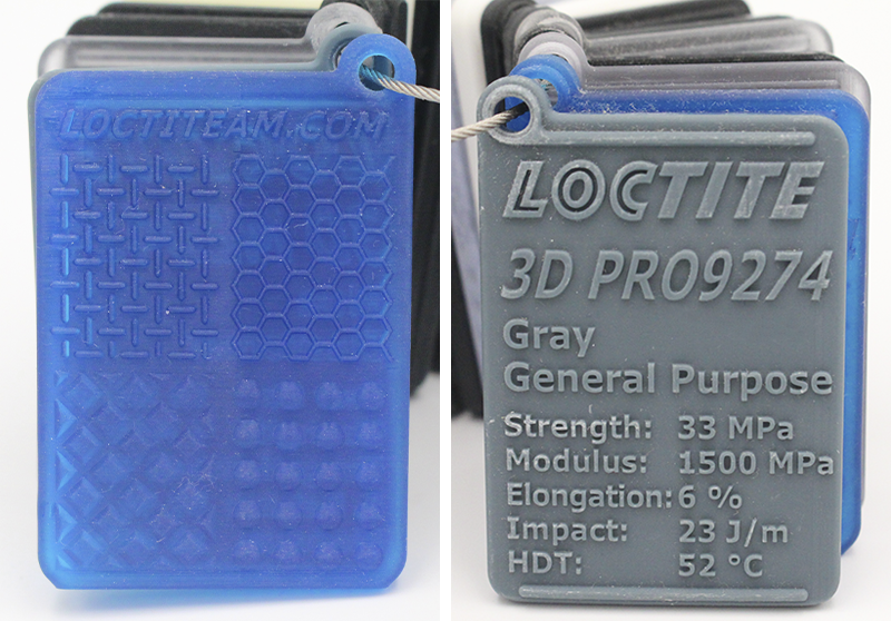 A close-up of the Loctite material swatch