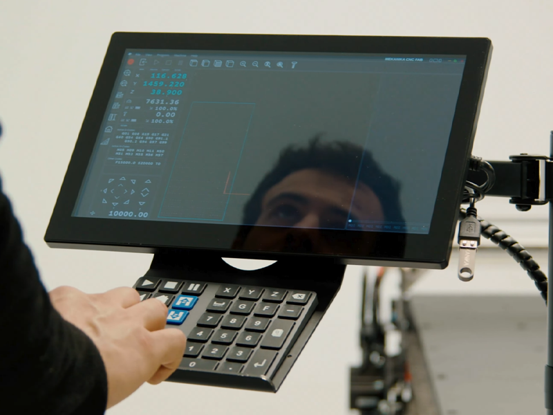 The capacitive touchscreen included in the FAB CNC Bundle package