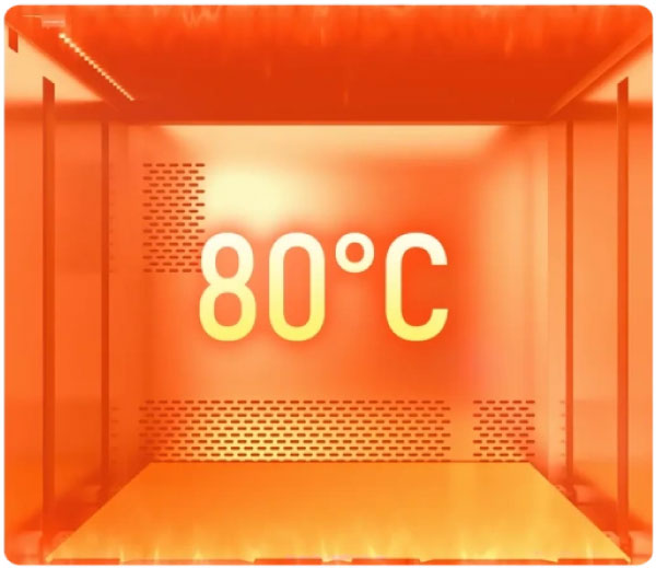 Com uma câmara a 80 °C, a Mextru 1300HT permite impressão em alta temperatura, reduzindo warping e delaminação das peças.
