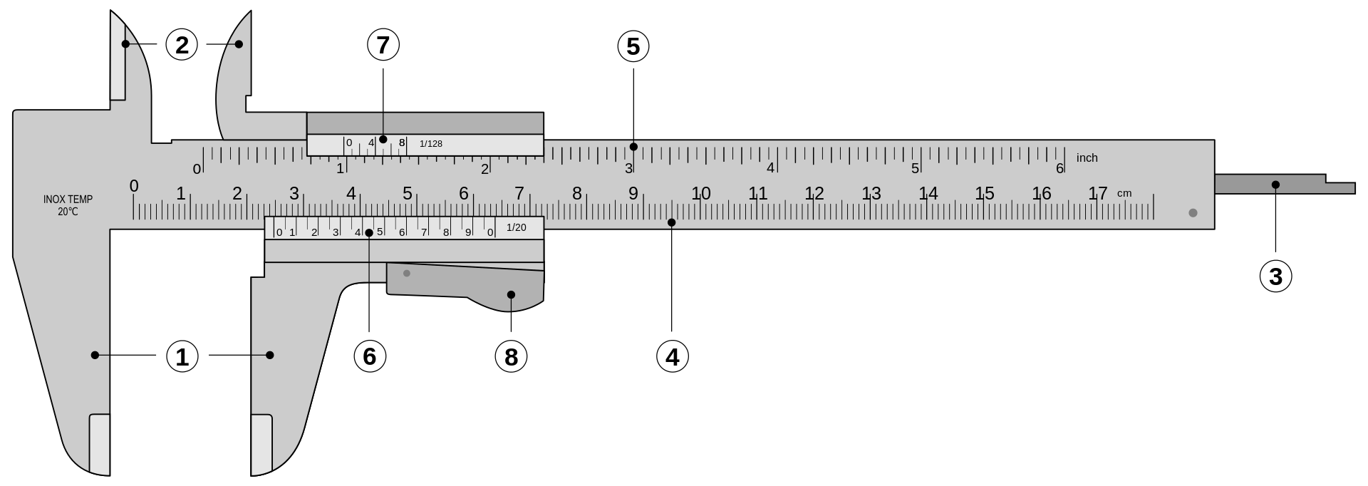 Parts of a caliper