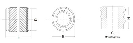 [initeq] #8-32 Insertos roscados de calor para impresión 3D (100, largo)