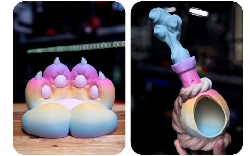 El PLA Gradient Matte permite crear piezas llamativas, perfectas para decoración.