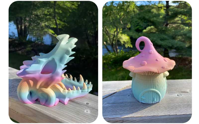 El PLA Gradient Matte permite crear piezas llamativas, perfectas para decoración.