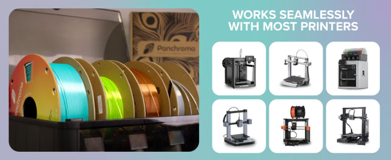 PLA filament works with most FDM 3D printers. Source: Panchroma