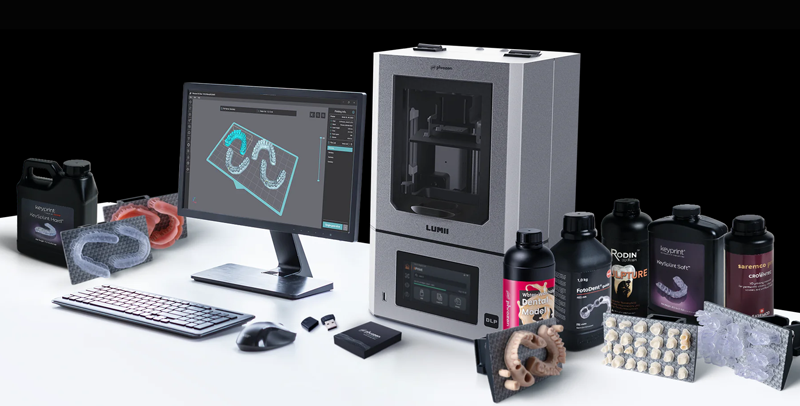 The Lumii printer comes with pre-validated parameters, also for third-party resins