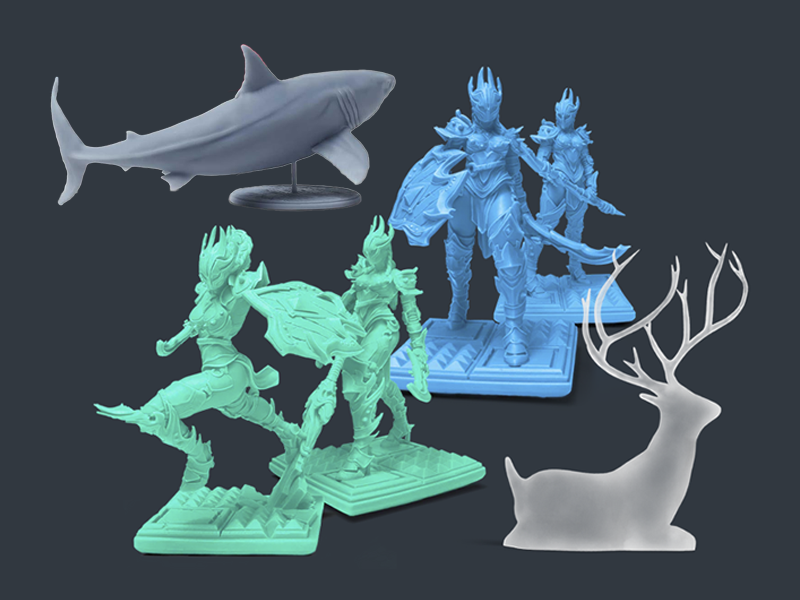 Piezas impresas en 3D con la resina Aqua