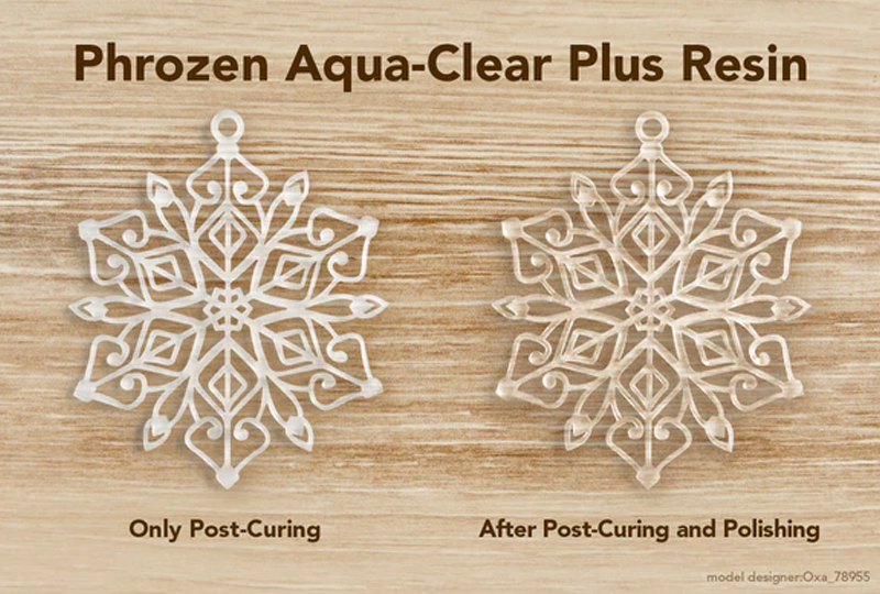 Phrozen Aqua Clear Plus vor und nach dem Polieren