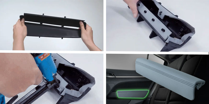 Production phases of an armrest from a jig