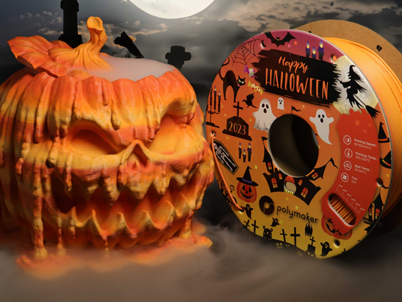 Filamento Halloween PLA di Polymaker in Pumpkin Patch Orange