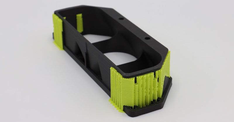 Detalhes de impressão do filamento de suporte para Nylon. Fonte: Polymaker