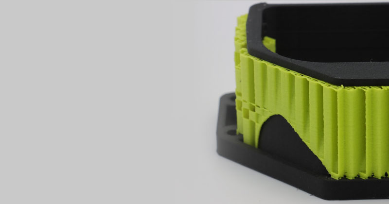 Detalhes de impressão do filamento de suporte para Nylon. Fonte: Polymaker