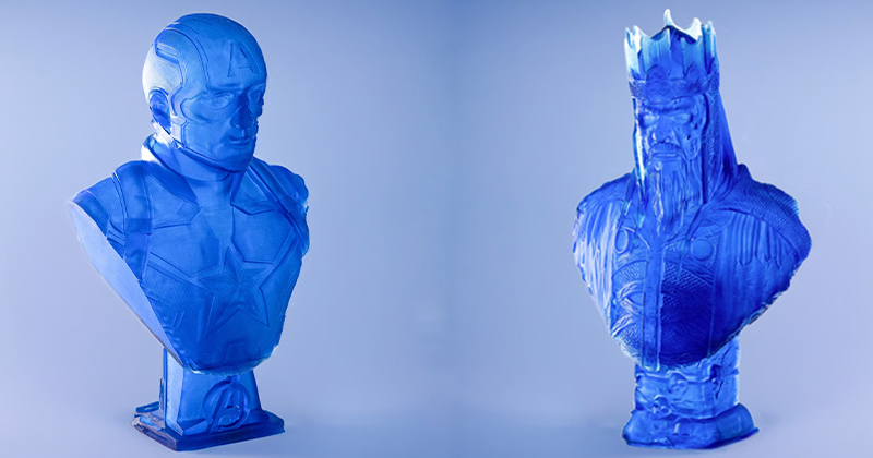 Pezzi stampati in Sapphire Blue con BioBased60
