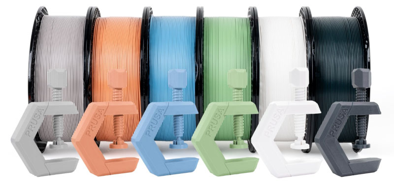 Gamma di colori pastello del filamento Prusament PETG.