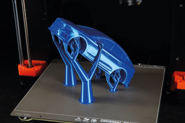 Parti stampate con il filamento Prusament PLA Royal Blue. Fonte: Prusa3D