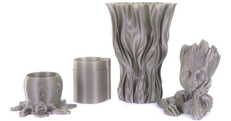 Parti stampate con il filamento Prusament PLA Pearl Mouse Gray. Fonte: Prusa3D