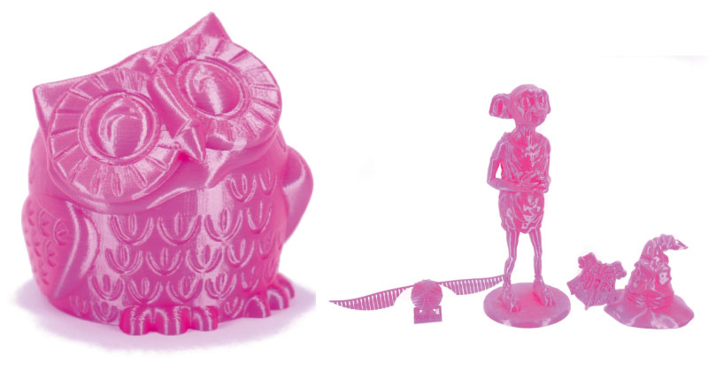 Parti stampate con il filamento Prusament PLA Ms Pink. Fonte: Prusa3D