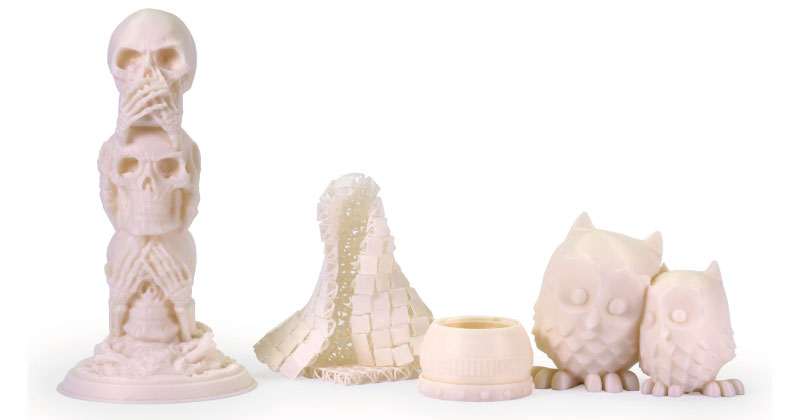 Parti stampate con il filamento Prusament PLA Vanilla White. Fonte: Prusa3D