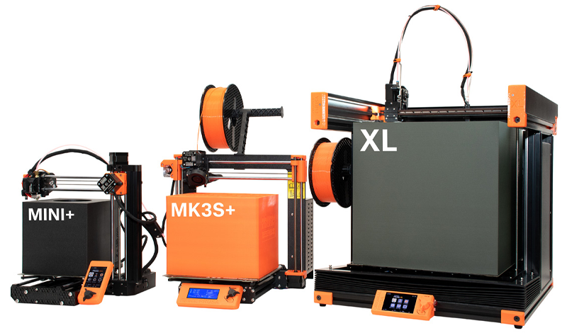 Comparação do tamanho das impressoras 3D Prusa