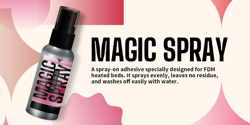 Un adesivo spray progettato per piani riscaldati FDM, facile da applicare, senza residui e lavabile con acqua.
