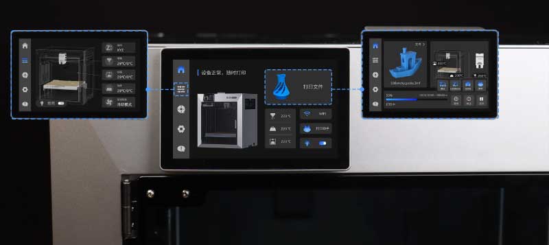 La QIDI Max4 está equipada con una pantalla táctil de 5 pulgadas. Fuente: QIDI Tech