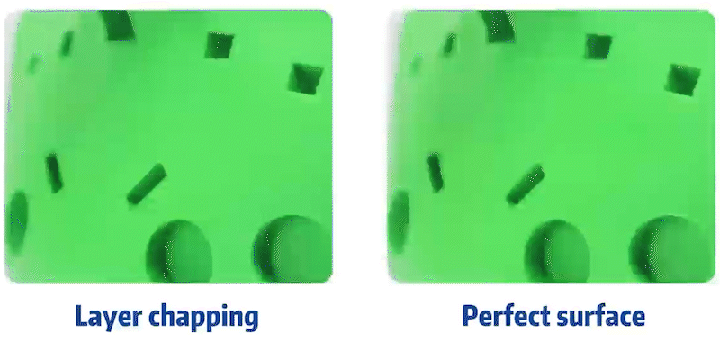 Comparaison de finition grâce à l’impression dans une chambre chauffée.