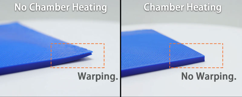 La chambre chauffée de la QIDI X-Max 3 permet d'imprimer des pièces 3D sans défauts tels que le gauchissement.