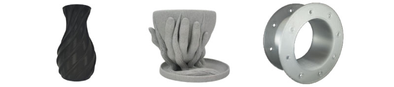 Peças impressas com PLA, PLA PRO e PETG.