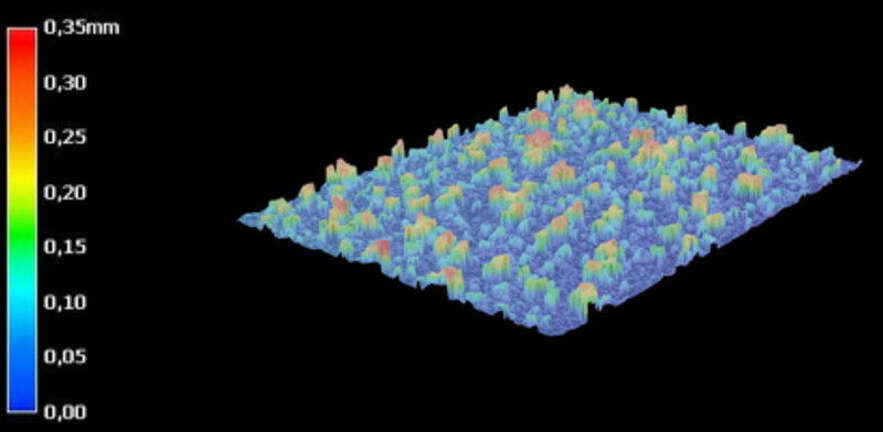 The TopoTrack 3D scanning spray applied on a surface