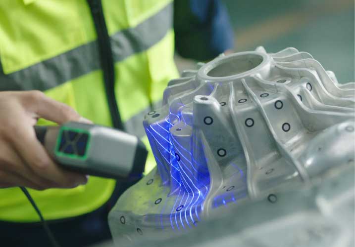 O scanner 3D MetroX Pro oferece uma área de captura flexível de 160 × 70 mm a 200 mm e de 320 × 215 mm a 400 mm, adaptando-se a diferentes tamanhos e distâncias de digitalização.