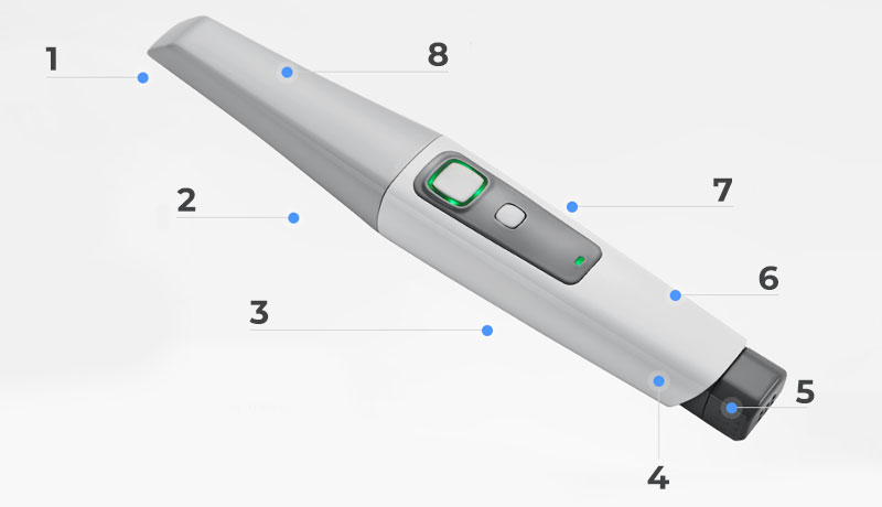 Funktionen und Eigenschaften des kabellosen Dentalscanners