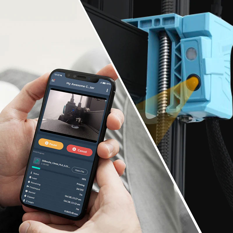 The integrated camera in the SOVOL SV06 Plus ACE allows monitoring prints in real-time.