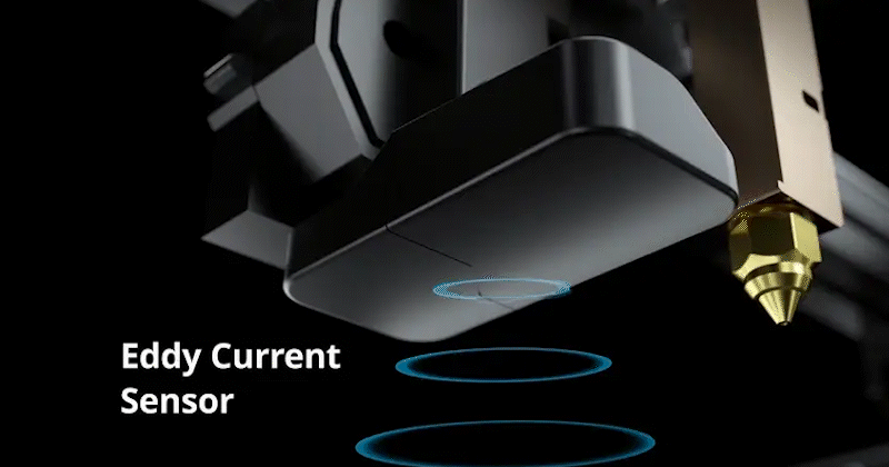 The SOVOL SV08 MAX automatically levels its print bed thanks to the Eddy current sensor.