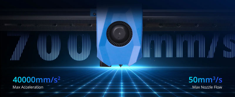 The SOVOL SV08 MAX prints large projects up to 50% faster with ultra-fast speed, combining 40,000 mm/s² acceleration and high-flow nozzle for professional results with maximum efficiency.