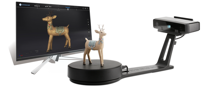  Scannen eines Artefakts mit dem Einscan SE 3D-Scanner.