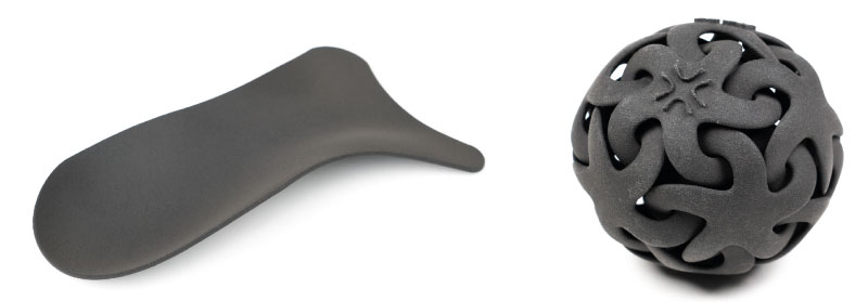 Prints made with the nylon powder show a smooth finish and excellent mechanical properties.