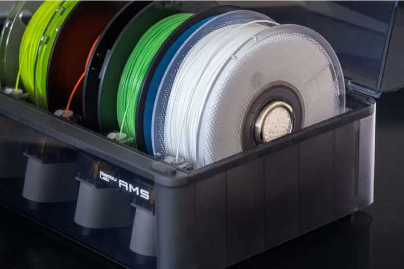 The stainless steel capsule fits perfectly in the center of the spools