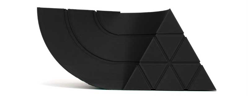 Peça impressa com o filamento Smarflex 77A na cor True Black