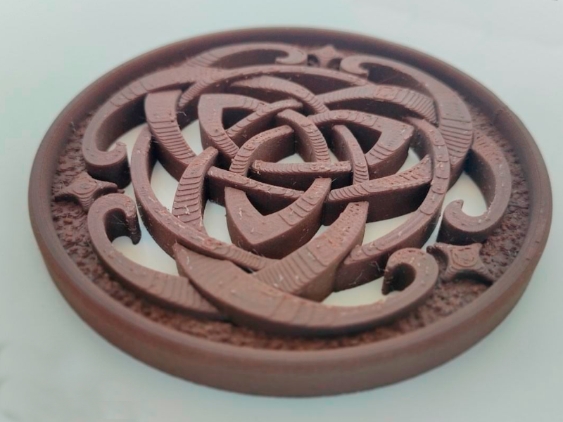 A decorative piece printed with Smartfil Cork filament