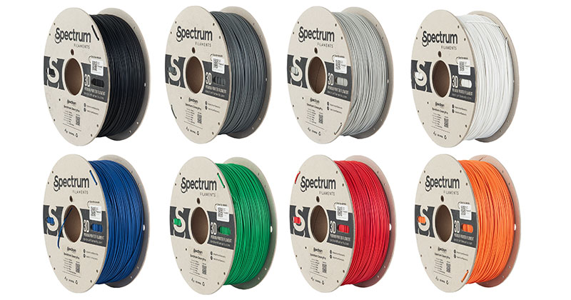 El filamento PLA  de alta temperatura GreenyPro está disponible en 8 colores.