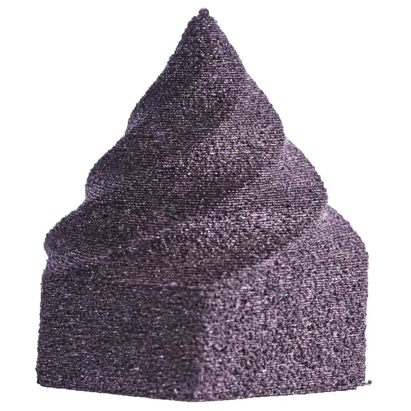 Cone made of no sintered high carbon iron Filamet™