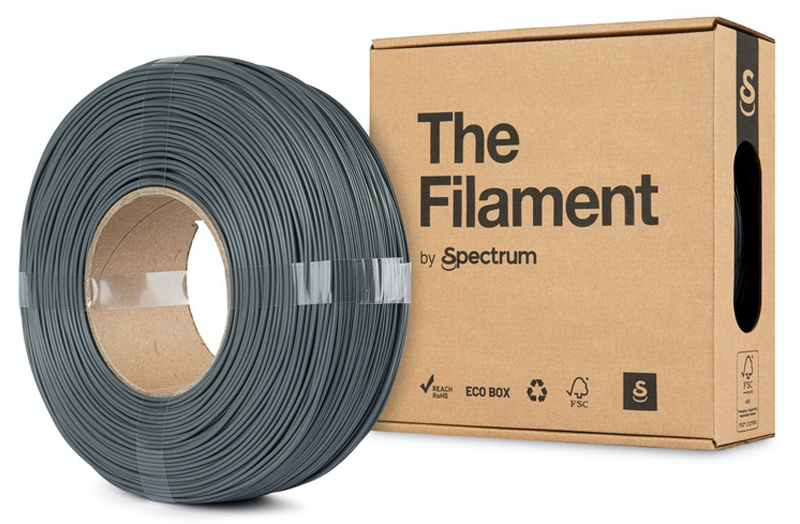 Das PETG-Filament in Basaltgrau im ReFill-Format