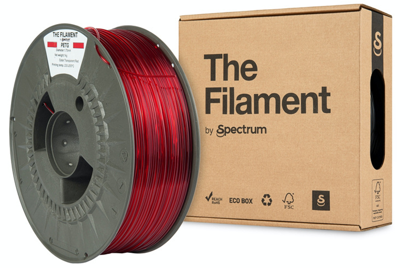 Das PETG-Filament in Transparentem Rot