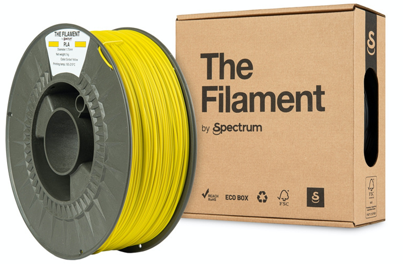 A spool of the PLA filament in Sorbet Yellow