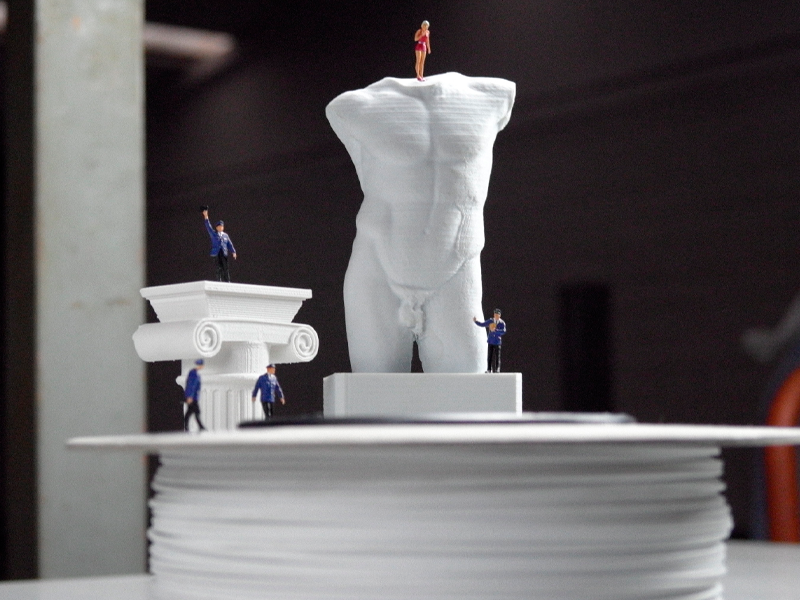 Architectural elements 3D printed with the Treed Monumental filament