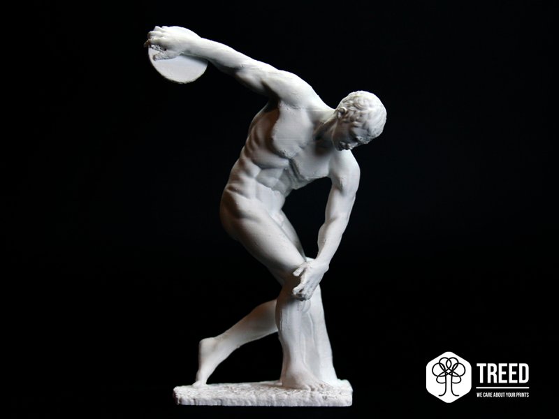 Die berühmte Scheibenwerfer-Skulptur, 3D-gedruckt mit dem Treed Monumental Filament
